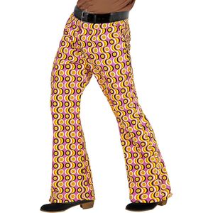 WIDMANN - Groovy disco seventies broek voor mannen - S / M - Volwassenen kostuums