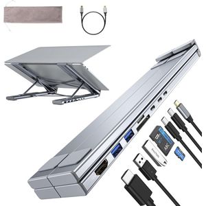Multi-poort HUB - HDMI 8-in-1 dockingstation - laptopstandaard - Computerstandaard - Reisstandaard - ANMI
