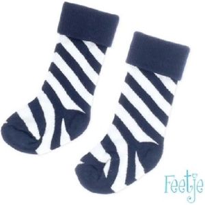 2 paar Feetje gestreepte lange baby sokken Marine 68-74