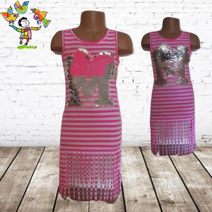 Meisjesjurk roze streep 98/104 -s&C-98/104-Kinderjurken