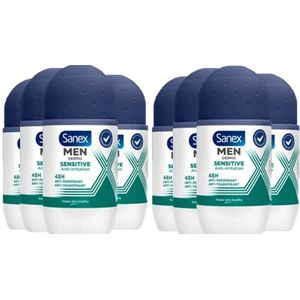 Sanex Deo Roller Men - Dermo Sensitive 48H - 8 x 50 ml - Voordeelverpakking