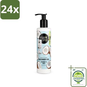 Organic Shop - Daily Care Coconut & Shea Shower Gel - Hydratatie & Verzorging - 280 ml - Voordeelverpakking - 24 stuks - Biologische douchegel - Hydraterende douchegel
