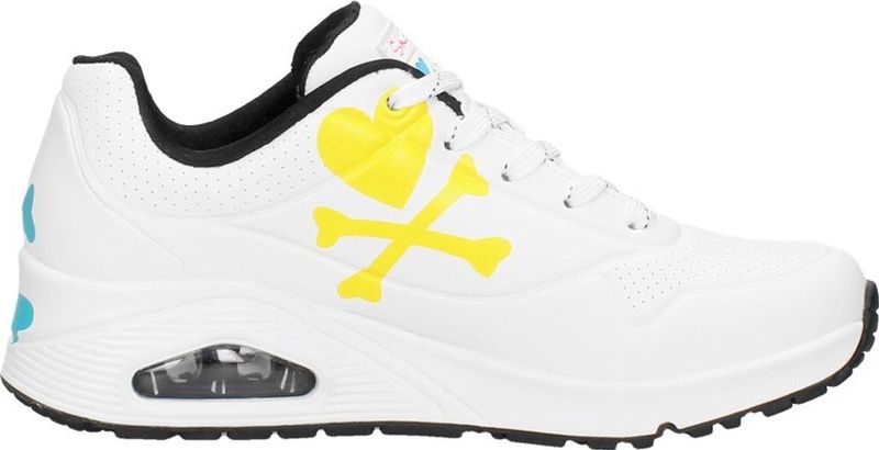 Skechers Dames Uno-Crossing Hearts Sneaker, Wit, 35 EU