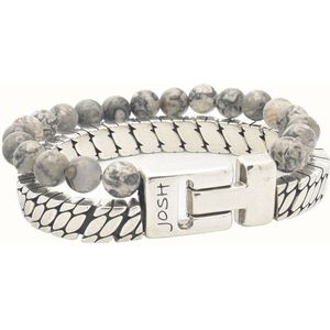 Josh - 03517-BRA-S/SMOKY - Armband - Grijs - Legering