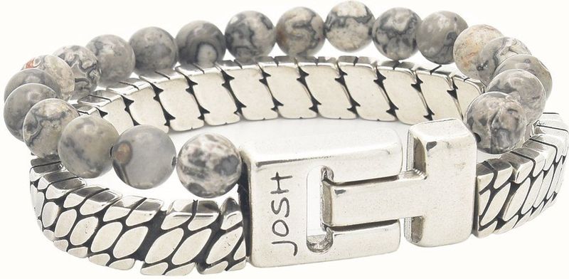 Josh - 03517-BRA-S/SMOKY - Armband - Grijs - Legering