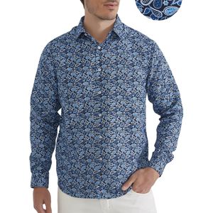 Heren overhemd Met Lange Mouwen - Comfort Fit - Longsleeve Shirt - Maat XL - Navy