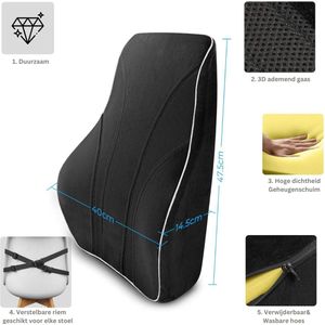 ApexArte® Travel Ease Ergonomisch Rugkussen Onderrug
