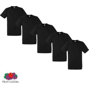 Fruit of the Loom - 5 stuks American Heavy T-shirts Ronde Hals - Zwart - XXXL