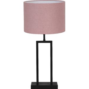 Light & Living Tafellamp Shiva/Livigno - Zwart/Roze - Ø30x62cm -