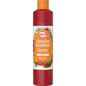 Hela - Kruidenketchup Tomaat - mild - 800 ml - Doos 12 fles