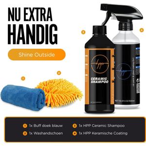 Car Care HPP Ceramic Was & Protect set - Ceramic Shampoo - Auto Wassen- Ceramic Coating - Auto was set - Auto Poetspakket