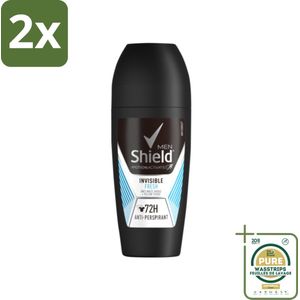 Rexona Men - Invisible Fresh - Deo Roll-on - Anti-transpirant - 50 ml - Voordeelverpakking - 2 stuks - Deodorant voor mannen - Zweetvermindering