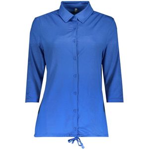 Zoso Blouse Beau Blouse With Spray Print 242 1010 Strong Blue Dames Maat - 3XL