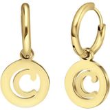 Lucardi - Oorbellen - Goudkleurig - Goldplated - Letter C - Staal