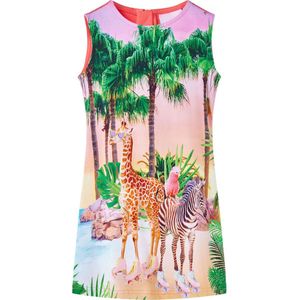 vidaXL - Kinderjurk - 128 - koraalkleurig