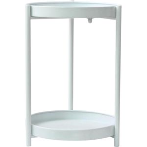 Mat Wit Metalen Standaard Plant Stand - Witte Planter Stand Bijzettafel - Salontafel D 31cm H 43cm