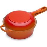 LE CREUSET - Gietijzer - 2-IN-1 Steelpan 22cm oranje