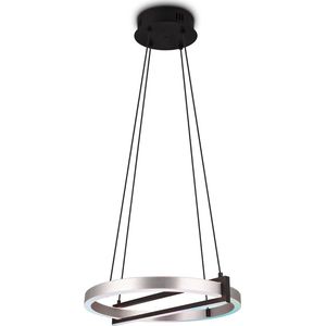 LED Hanglamp - Torna Tompie - 55W - Aanpasbare Kleur - Dimbaar - Rond - Geborsteld Aluminium - Metaal