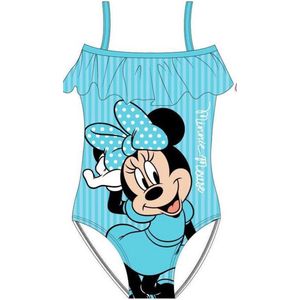 Minnie Mouse blauw gestreept badpak - maat 128/134 - Disney zwempak