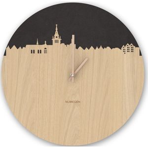 Nijmegen Skyline Klok - Houten wandklok - Cadeau Nijmegen