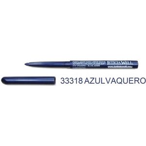 Leticia Well - Dark Blue/Jeans Blauw oogpotlood en lippotlood draaibaar zacht / Automatic Eyeliner Lipliner Soft - Nummer 33318 - 1 stuks