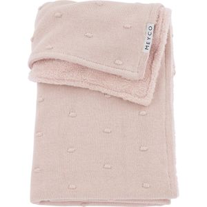 Meyco Baby Mini Knots teddy wiegdeken - soft pink - 75x100cm