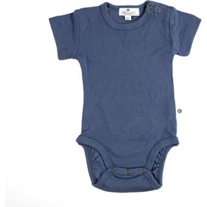 Wollen Romper korte mouw – Merinowol - Vintage Indigo 68