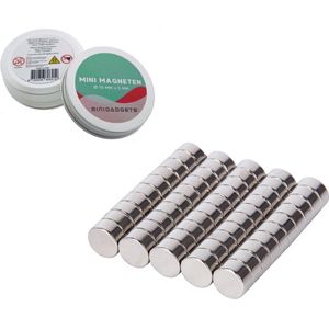 Super sterke magneten - 10 x 5 mm (50-stuks) - Rond - Neodymium - Koelkast magneten - Whiteboard magneten – Klein - Ronde - 10x5mm
