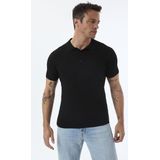 Felix Hardy Tricot Polo Shirt Korte Mouwen Heren Zwart - 2Xl