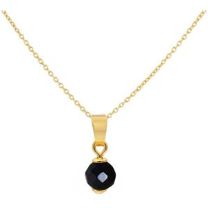 ARLIZI 2017 Ketting zwarte spinel hanger - verguld - 44 cm