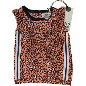 Koko Noko Orange luipaard mouwloze top 68