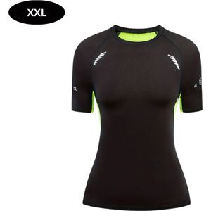 Livano Sportshirt Dames - Sport - Fitness - Compressie Shirt - Corrigerend Hemd - Sportkleding - Vrouwen - Groen - XXL