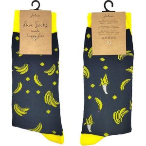 Juleeze Grappige Sokken Unisex maat 35-38 Meerkleurig Katoen, Polyester Bananen Dames Heren Sokken Grappige Sokken