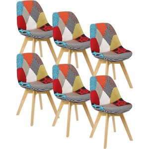 Set Van 6 Eetkamerstoelen Keukenstoel Design Stoel Eetkamerstoel Linnen Hout