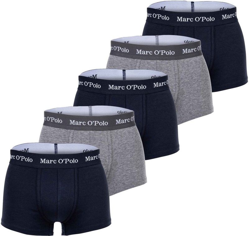 Marc O'Polo - Trunk Essentials - Boxershorts - Dark navy/Nordic grey melange - Set van 5