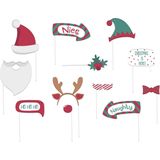 Folat - Photobooth accessoires Holly Jolly Christmas (12 stuks)