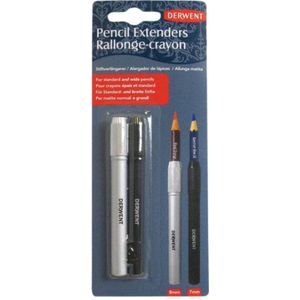 Derwent Potloodverlengers - 2 Formaten - Geschikt voor Pennen met een Diameter van 7 Millimeter en 8 Millimeter - Professionele Kwaliteit,  Set van 2 Stuks