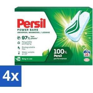 Persil Power Bars - Wasmiddeltabletten - Gekleurde Was - 16 Wasbeurten - Voordeelverpakking - 4 stuks