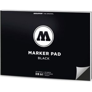 Molotow Marker Pad Black - Schetsblok - Zwart Papier - A4 Landschap