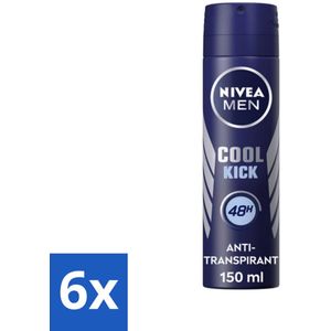 Nivea - Men - Deodorant - Spray - Cool Kick - 150 ml - Voordeelverpakking - 6 stuks