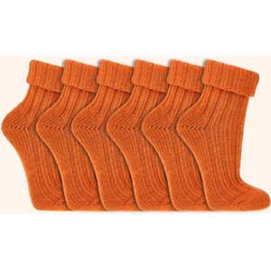 Wollen sokken | Alpacawol | Krimpvrij | Kleur: Oranje | 6 paar