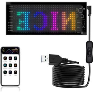 Programmeerbaar Flexibel USB RGB LED-bord - Tekstpatroonanimatie - Scrollend Display showMessage voor Auto Winkel Feest Bar Hotel Concert .