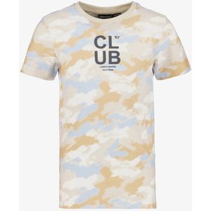 Unsigned jongens T-shirt camouflage beige blauw - Maat 170