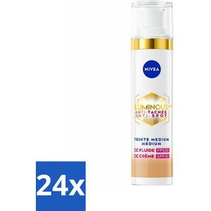 24 x NIVEA - Cellular LUMINOUS630 CC Crème Medium - Gekleurde Dagcrème - Tegen Pigmentvlekken - SPF 30 - 40 ml - Gekleurde Dagcrème - Anti-pigmentvlekken - CC Cream - NIVEA Cellular LUMINOUS630 - SPF 30