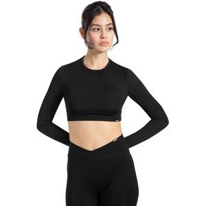 Smilodox - Tisha - Cropped Shirt - Dames - Lange Mouwen - Ronde Hals - Elastische Tailleband