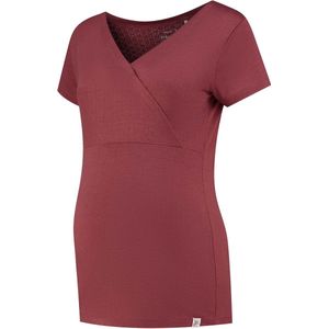 Prénatal zwangerschapspyjama T-shirt - Zwangerschapskleding - Rosered - Maat S