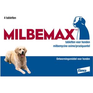 Milbemax Ontworming Tabletten Hond Groot 5 - 75 kg 4 tabletten
