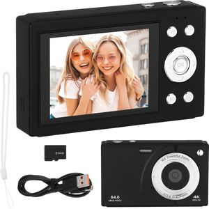 4K Digitale Camera voor Kinderen - 64MP Foto's & 1080P Video - 16x Zoom - Geschikt voor Beginners