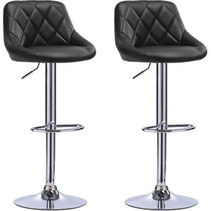 Verstelbare Barkrukken Set van 2 - Tegenkrukken - Draaistoelen - Kunstleer Comfort - Chroom Duurzaamheid - Hoogte Veelzijdig - 84cm-106cm x 38cm x 35cm