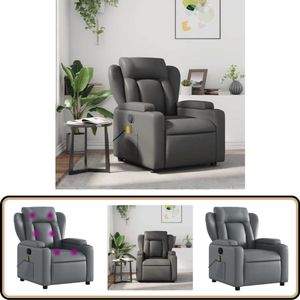 vidaXL - Massagestoel - Grijs - Kunstleer